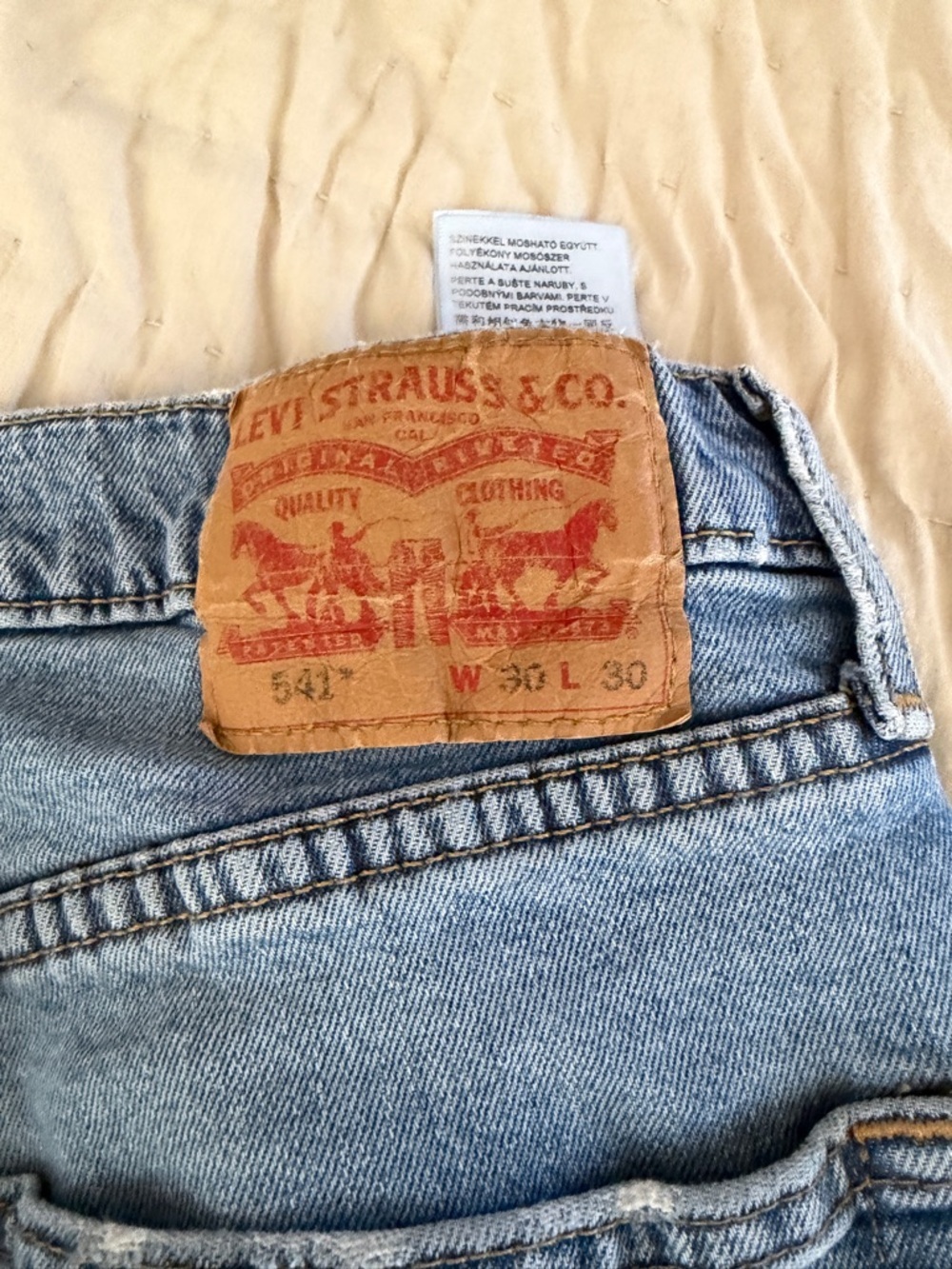 Levi's Light Blue Distressed Straight-Leg Jeans - Picture 9 of 12